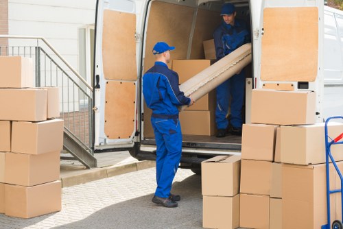 Student removals team packing boxes in Hampton