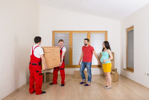 Apartment moving process in Hampton with careful packing