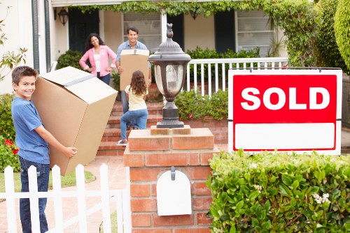 Packing and unpacking service team organizing a home move in Hampton